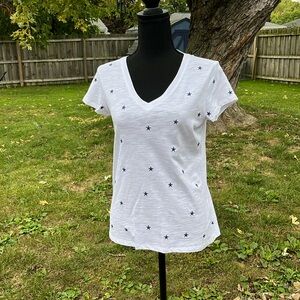 Cynthia Rowley White V-neck T-shirt